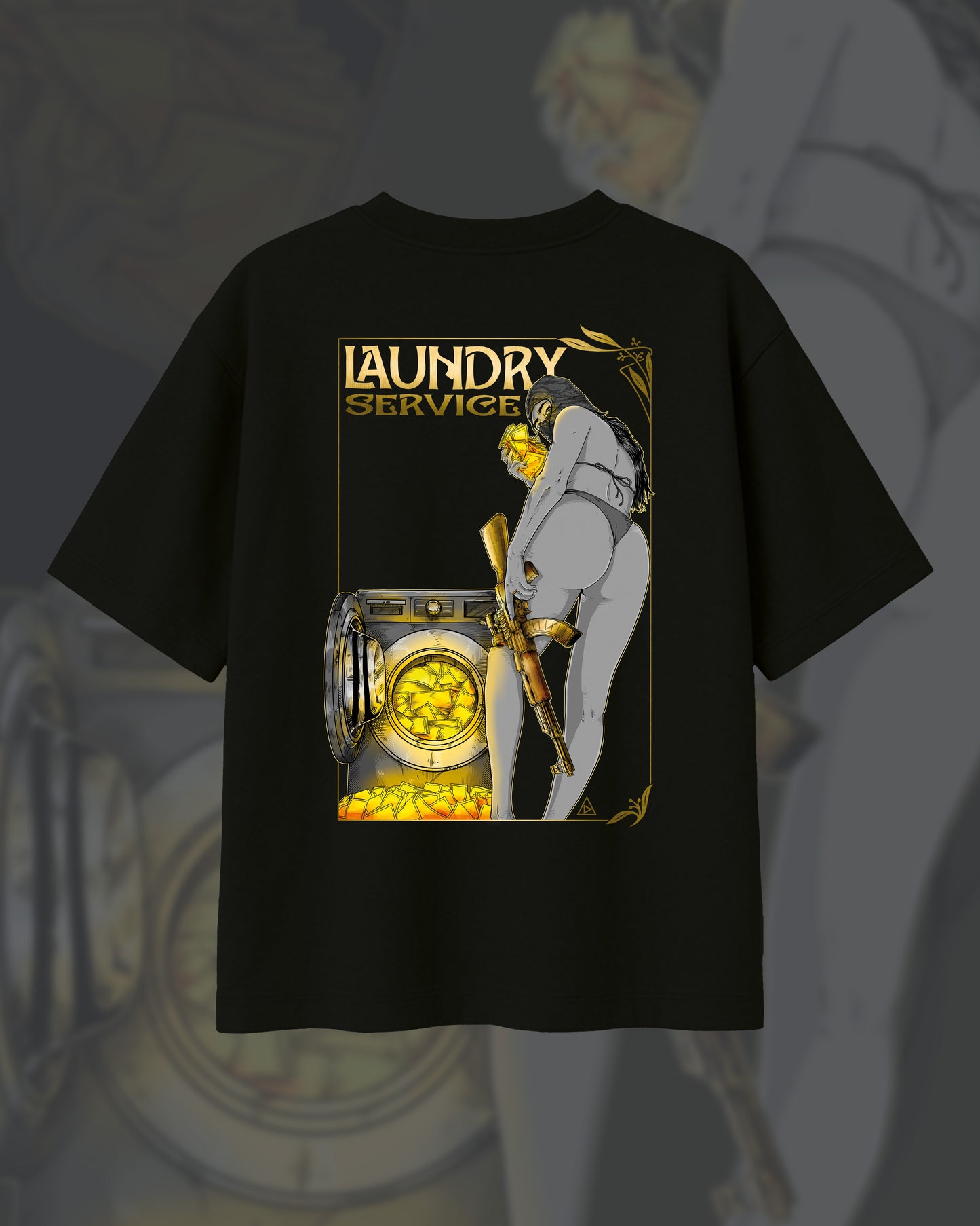 T-Shirt - "Laundry Service" Noir - Oversize
