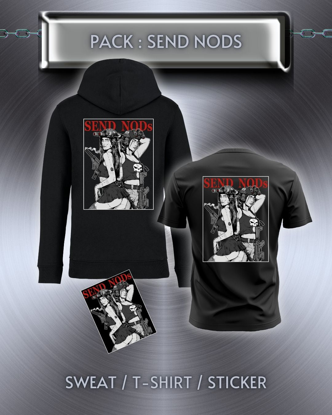 PACK - "SEND NODS" Noir