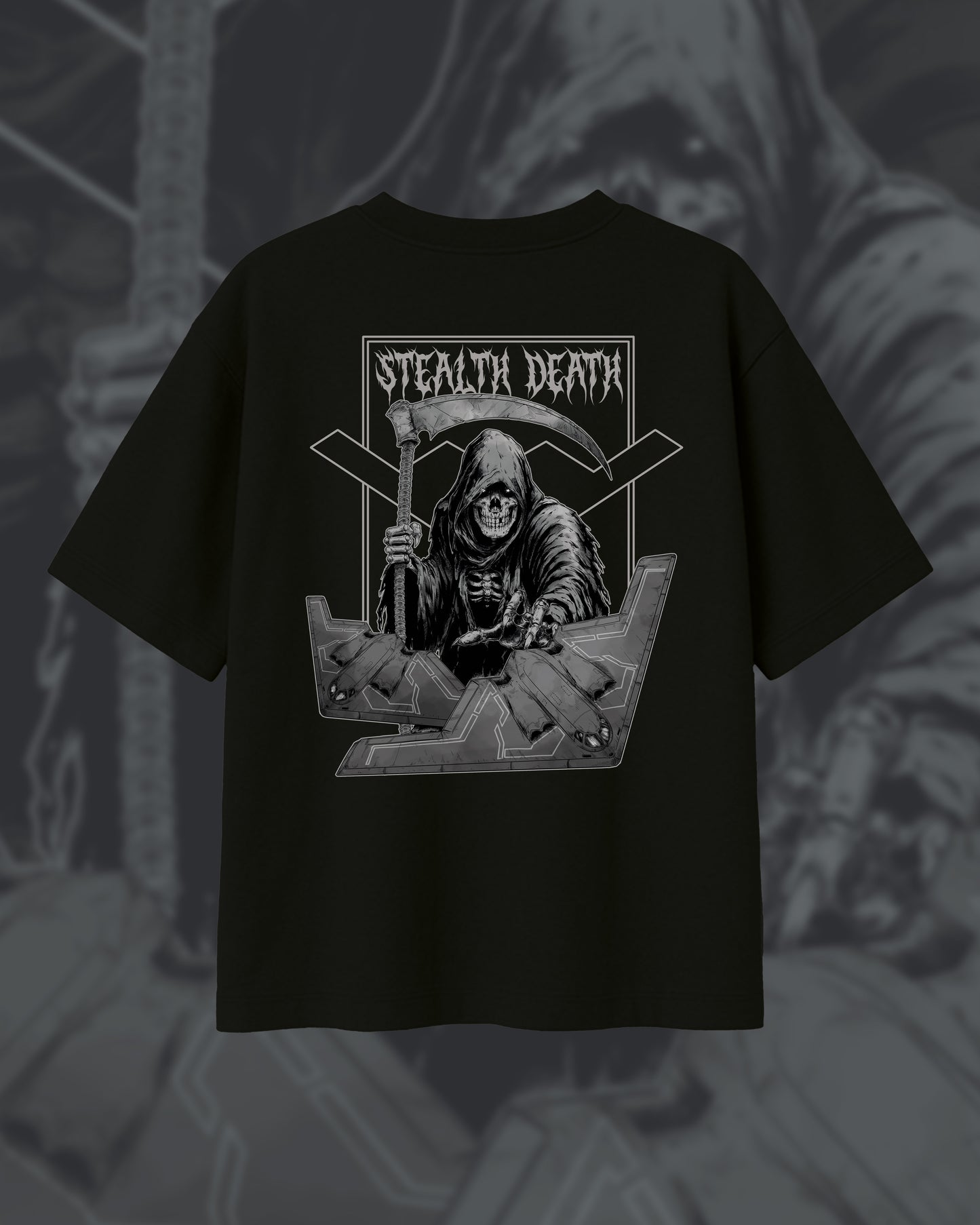 T-Shirt - "Stealth Death" Noir - Oversize