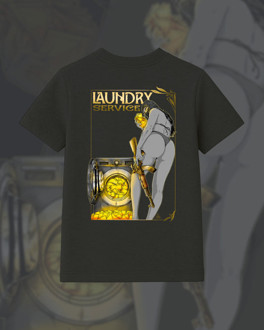 T-Shirt - "Laundry Service" Storm Grey